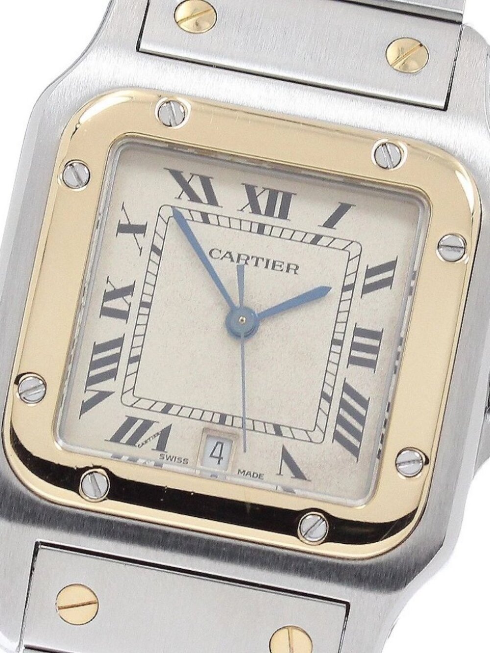 CARTIER Santos GalbeeLM Date YG bezel Quartz Men's Watch_966767